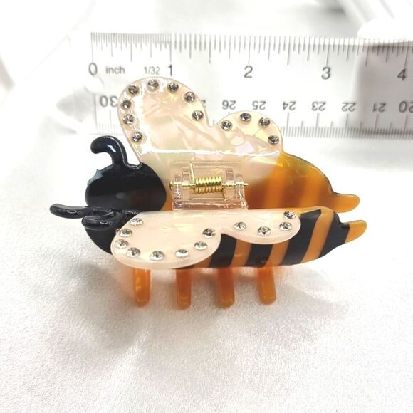New ZARA printed bee claw clip with jewel appliqués - Picture 5 of 6
